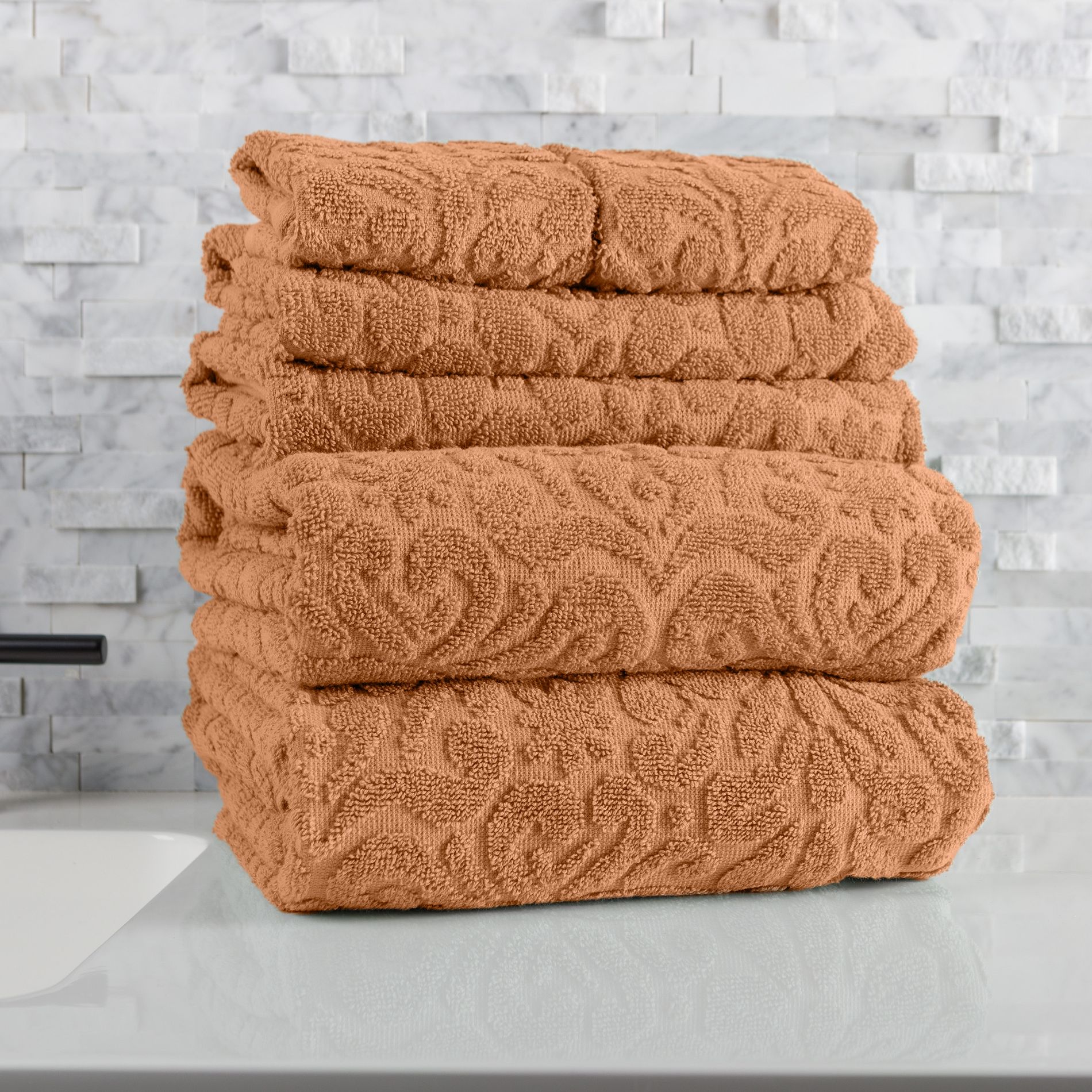 Lavish Home 6 Piece Cotton Bath Towel Set