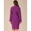 INSPIRE CHIC Women's Collarless Blazer and Formal Pencil Skirt Business Suit Set 2 Pcs - 3 of 4
