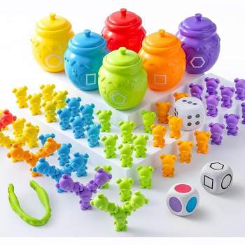 Syncfun Rainbow Counting Bears with Matching Sorting Cups - 83 Pcs Set Learning Toys for Kids Age 3+ Recognition Educational Gift