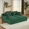 Convertible Sectional Sofas Compressible Double Chaise Lounge ¨C No Assembly Required, Fluffy Modern Sleeper Loveseat for Living Room - 2 of 4