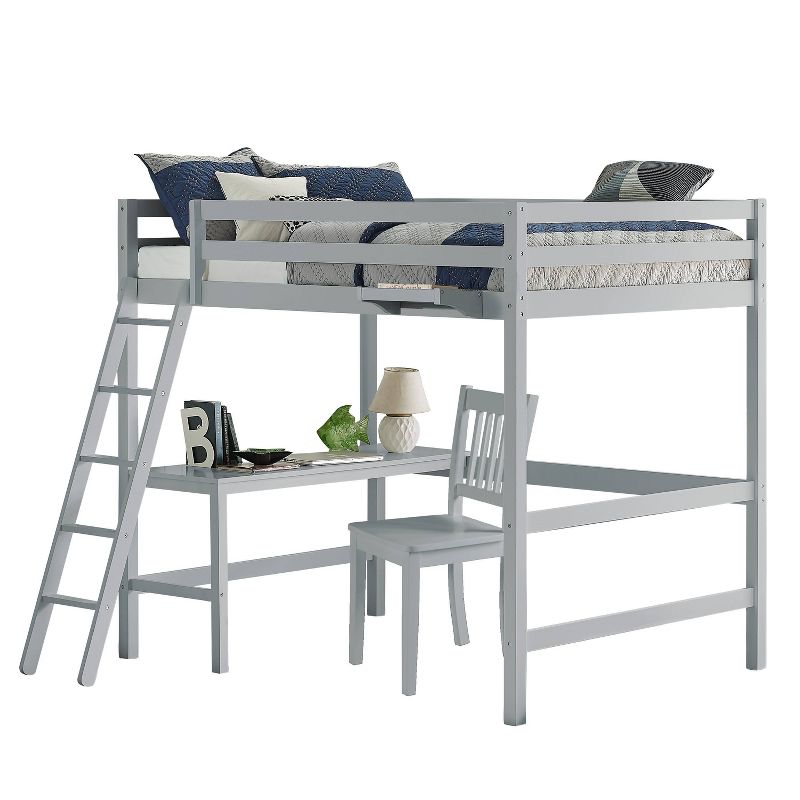 Full Caspian Kids&#39; Loft Bed with Chair and Hanging Nightstand Gray - Hillsdale Furniture, 5 of 10