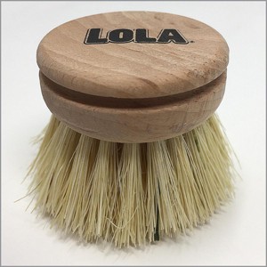 Lola Products Replacement Head for The Original Tampico Vegetable & Dish Brush, 2" Small Head, Birchwood & Poly Bristles, Reusable & Washable, 1 Pack - 1 of 4