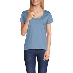 Lands' End Women's Supima Cotton Short Sleeve Scoop Neck Tee - 1 of 4