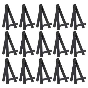 Juvale 6-Pack Small Wooden Plate Stands for Display 6 inch, Picture Easels for Desk, Tabletop, Arts and Crafts, DIY Projects, Black