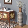 Gulches 39" Tall Vase, Brown Decorative Floor Vase, Classic Neat Floor Vase Tall Freestanding Flower Holder, Artificial Rattan Vase, PVC Floor Vase - 2 of 4