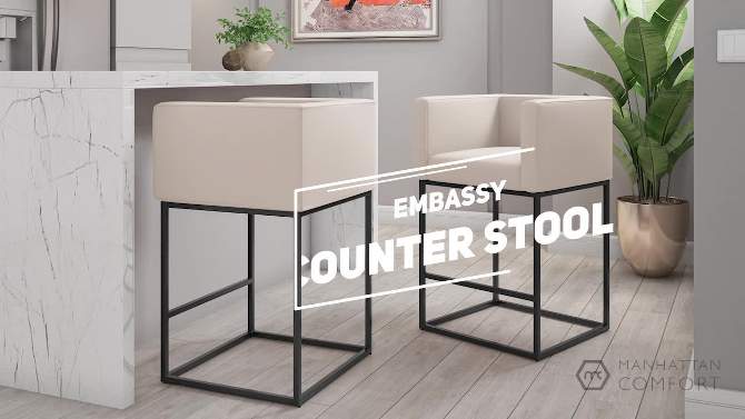 Embassy Metal Counter Height Barstool - Manhattan Comfort, 2 of 9, play video