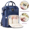 Racxily Original Diaper Bag, Travel Baby Bags, Mommy Backpack Organizer Nappy Maternity Bag Mother Kids, Navy Blue - 2 of 4