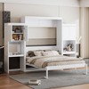 TIRAMISUBEST Queen Size Murphy Bed with Desk and Vanity, All-in-One Design Folding Bed Frame with Storage Cabinets - 2 of 4