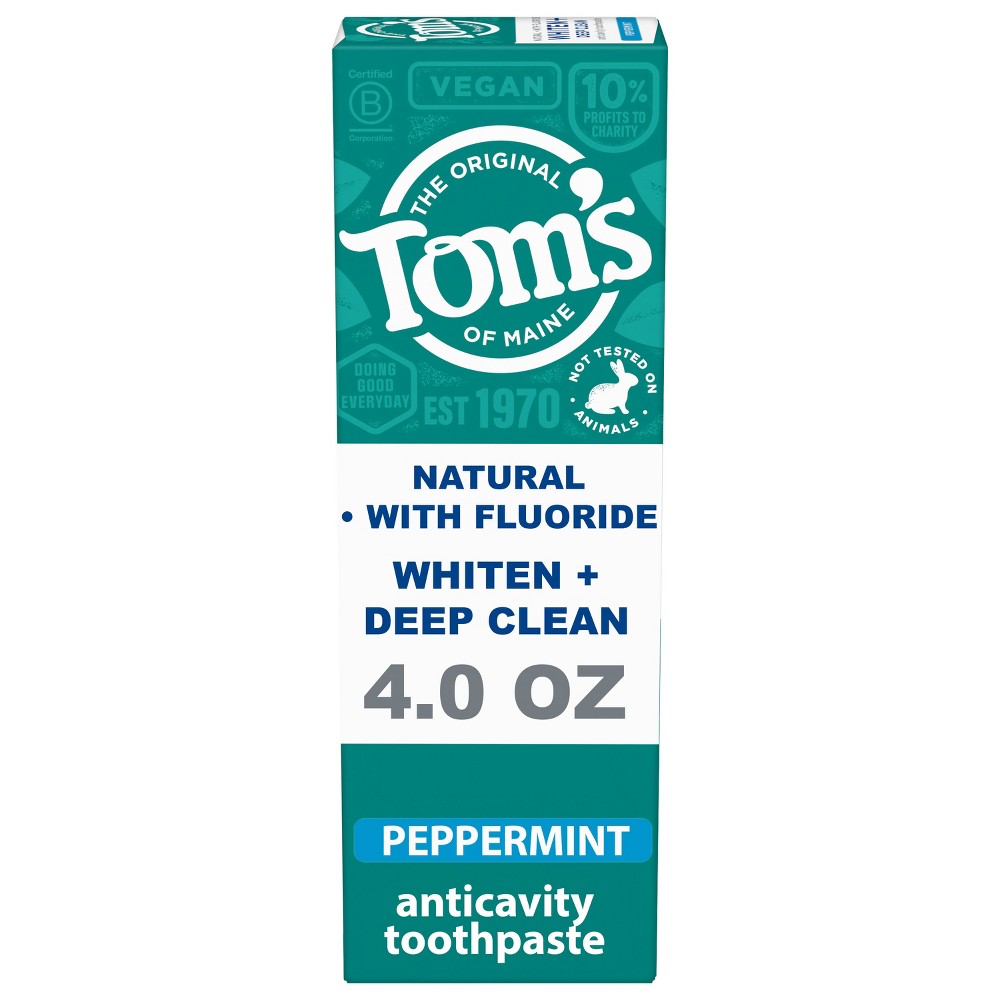 Photos - Toothpaste / Mouthwash Tom's of Maine Whiten + Deep Clean Peppermint Toothpaste - 4oz