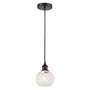 White Mouchette - 1 Light Cord Hung Mini Pendant In Modern Style-8 Inches Tall and 6 Inches Wide - 1 of 1