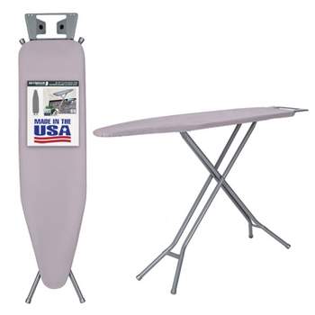 Seymour Home Products 4 Leg Mesh Top Ironing Board with Iron Rest Light Gray