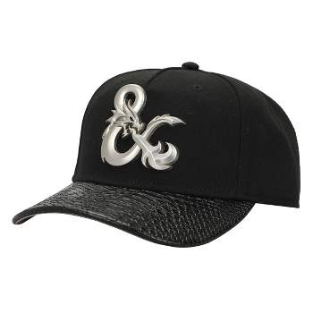 Dungeons & Dragons Metal Badge Logo Men's Black Snapback Hat
