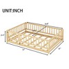 CAVINAS Full Size Wood Montessori Bed with Fence and Door,Modern Floor Bed with Slats,Toddler Bed for Bedroom - 3 of 4