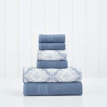 Modern Threads 6 Piece Cotton Jacquard Towel Set, Capri.