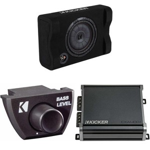 Kicker 48CVTDF102 CVTDF 10" Sub Down Firing enclosure w/ 400 Watt Amp Bundle ( Includes Bass Knob ) - 1 of 4
