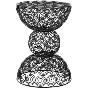 Leila Iron Wire Circle Stool - FOX4508A - Black - Safavieh Couture - 1 of 3