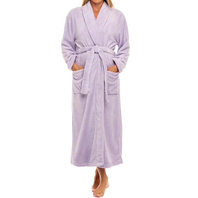 Women's Cozy Fleece Winter Wrap Around Robe, Long Plush Bathrobe, 1 of 2