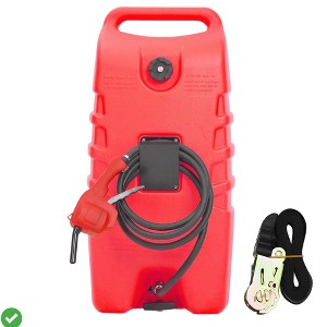 14 Gallon Portable Fuel Tank Red Fuel Storage Container w/Manual Siphon Pump & 10FT Hose - 1 of 4