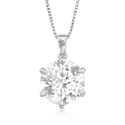 Ross-Simons 4.00 Carat Moissanite Solitaire Pendant Necklace in Sterling Silver