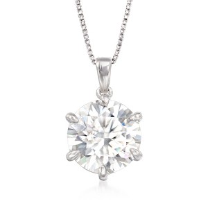 Ross-Simons 4.00 Carat Moissanite Solitaire Pendant Necklace in Sterling Silver - 1 of 4