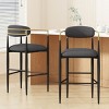 Modern Counter Height Bar Stools with Upholstered Seats, Sturdy Iron Frame, and Comfortable Foam Cushion (Set of 2)-Coolbibila - 2 of 4