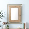 LuxenHome Rustic Natual Wood and Open Gold Frame 31.89" H x 24.02" W Rectangular Wall Mirror, Accent and Vanity Brown.. - 2 of 4
