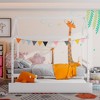 Tangkula Twin House Bed Frame w/ Trundle Roof Wooden Platform Mattress Foundation - 3 of 4