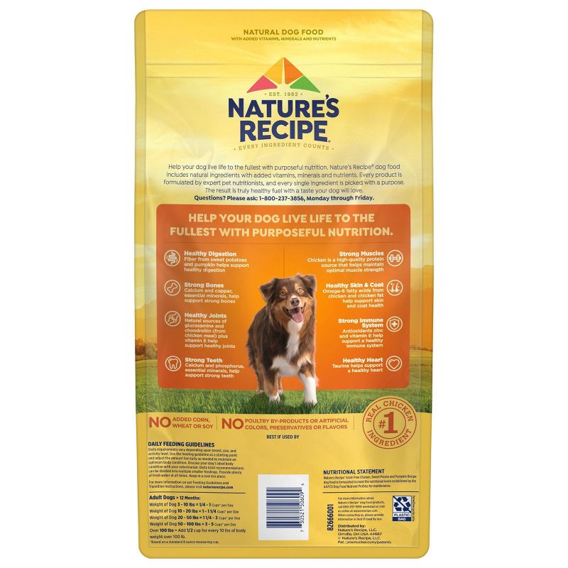 Nature's Recipe Grain Free Chicken, Sweet Potato & Pumpkin Recipe Adult Dry Dog Food, 5 of 11