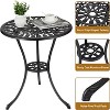 GustoWave  60cm Round Garden Side Table, Outdoor Coffee Table, Vintage All-Weather Small Patio Side Table For Balcony, Backyard And Poolside - 4 of 4