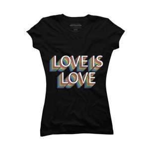 Adult Design By Humans Retro Love Is Love Pride By DudleyjazT-Shirt - 1 of 2