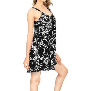 HAPPY BAY Women's Vacay Holiday Beach Summer Beachwear Sleeveless Casual Dress Spaghetti Strap Nightshirts Slip Nighty - 1 of 4