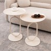 XINGHANZHENXUAN Black 2 Piece Metal Lantern, haped End Table Set, Modern Round Side Tables for Living Room, Bedroom, or Small Spaces - 2 of 4