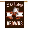 Briarwood Lane Retro Cleveland Browns House Flag NFL Double-Sided 28" x 40" - 2 of 3