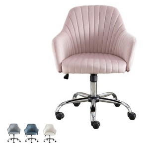 NicBex Adjustable Height Velvet Home Office Chair with Casters for Work Study Vanity - 1 of 4