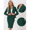 INSPIRE CHIC Women's Business Long Sleeve Notched Lapel Peplum Blazer Pencil Skirt Suit Set 2 Pcs - 2 of 4