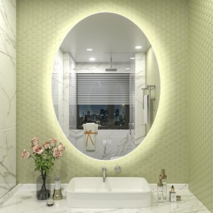 Apmir Super Bright Back LED Lighted Anti-Fog Round/Oval Wall Mirror with Tempered Glass & 3-Year Warranty - 1 of 4