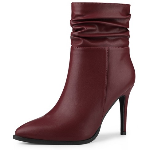 Burgundy pointed hot sale toe heels