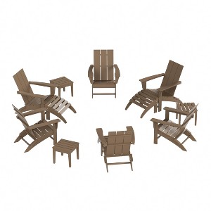 WestinTrends Ashore Modern HDPE Outdoor Patio Folding Adirondack Chair (12-Piece Set) - 1 of 4