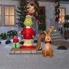 Gemmy Christmas Inflatable Grinch and Max Sled Scene with Gift Stack, 6 ft Tall, Multi - 2 of 4