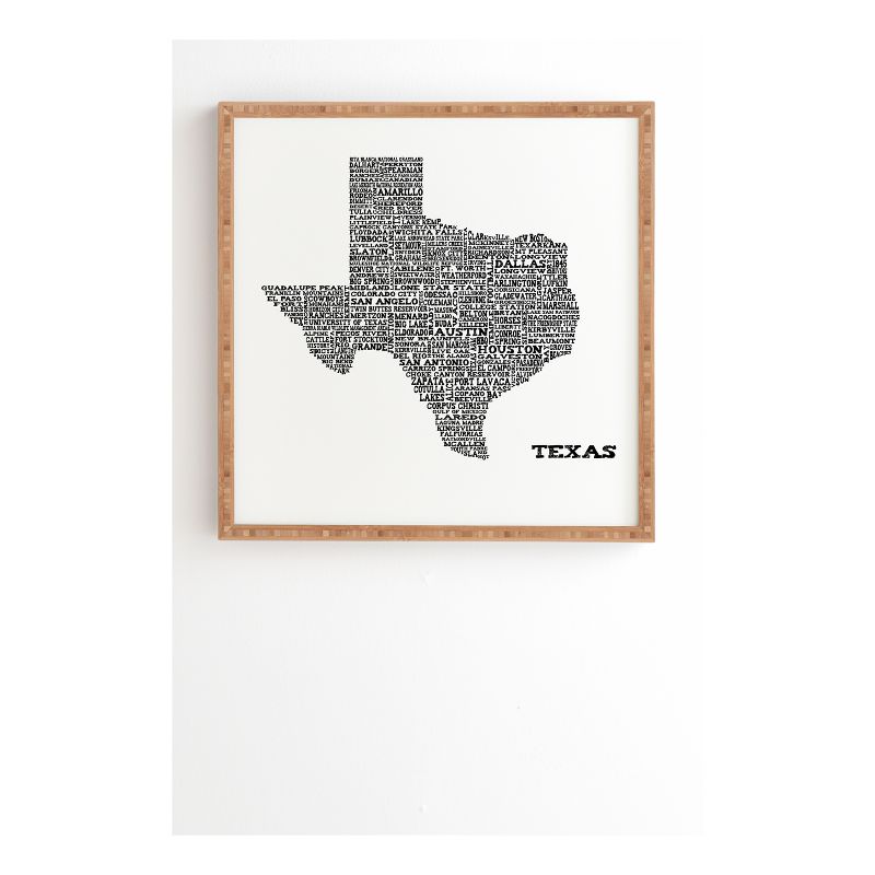 Restudio Designs Texas Map Framed Wall Art by Deny Designs, 1 of 7