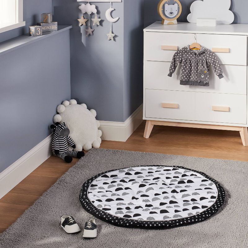 Round Activity Playmat Scallop - Cloud Island&#8482; Black/White, 3 of 7