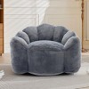 SEVOBAL Sofas Lotus Compression Bean Bag Sofa with Pull Ring Non-Slip Easy-Clean Fabric for Living Room Bedroom, Gray, 43.7"*39.76"*26.77" - 3 of 4