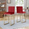 Set of 2 Bar Stools Velvet Counter Bar Stools with Metal Frame,Bar Chairs for Dining Rooms,Kitchens Islands-Christopher Knight Home - 4 of 4