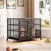 Heavy Duty Dog Crate - Steel Escape-Proof Kennel with Divider & Wheels, Double Door Pet Cage for Large/Medium Dogs - 2 of 4