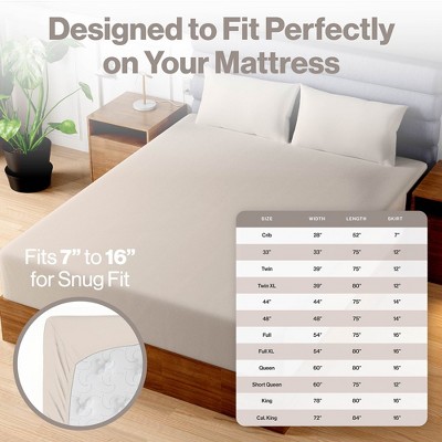 Beige Full Cotton Fitted Sheet Set