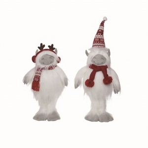 Transpac Plush Standing Yeti Set of 2 Christmas Home Decorations - 1 of 1