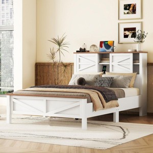 Streamdale Rustic Full Size Farmhouse Platform Bed - 1 of 4