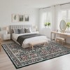 2x6FT Modern Washable Area Rug for Living Room, Floral Printed Floor Rug with Non Slip Backing, Low Pile Stain Resistant Carpet for Dorm Office - 2 of 4