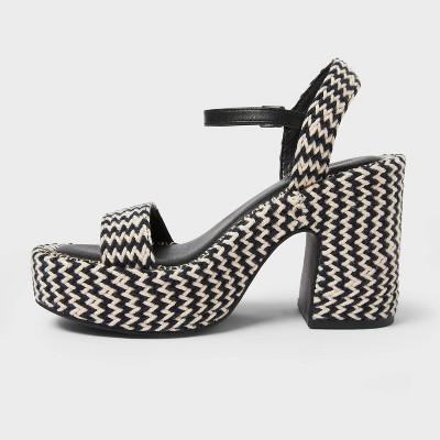 Women’s Madeline Woven Platform Sandal Heels with Memory Foam Insole – Universal