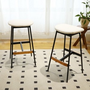 CAVINAS Modern Upholstered Counter Stool with Cushion Covers, Bar or Counter Height, Set of 2 - 1 of 4